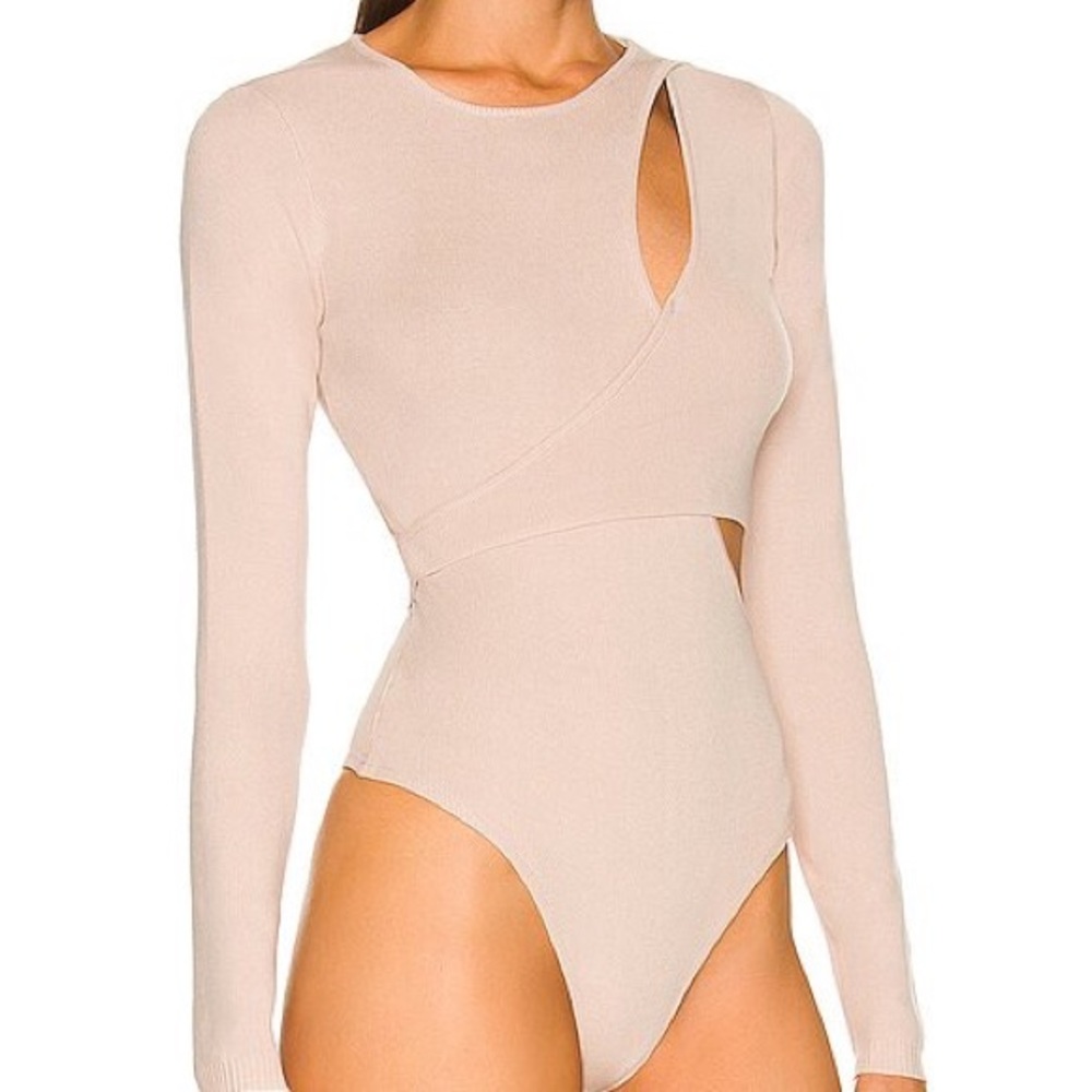 ASTR The Label Pierson Sweater Bodysuit in Nude